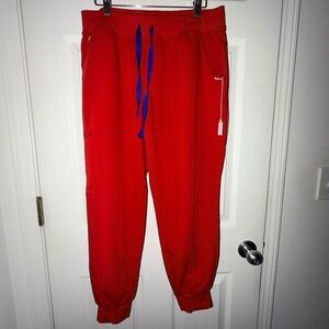 Figs Women's Zamora Jogger Scrub Pant in winning red